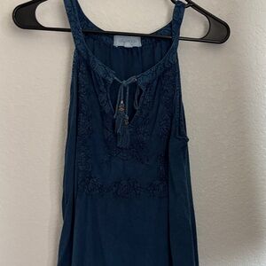Blue Lace Detail Women's Top